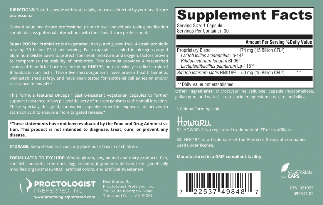 SUPER POOPer Probiotics