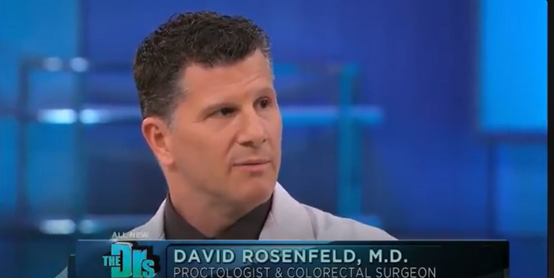 Lower third: David Rosenfeld, M.D. — Proctologist & Colorectal Surgeon