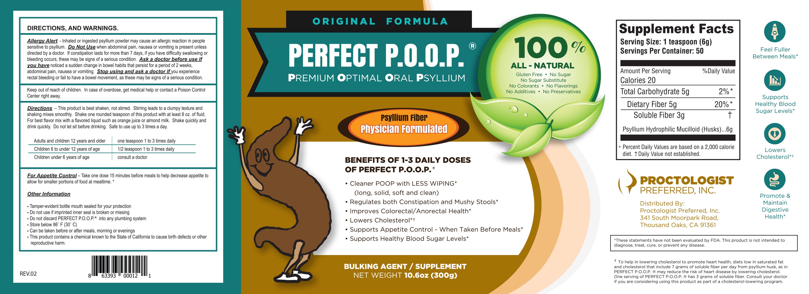 Perfect Poop ® raw psyllium husk powder