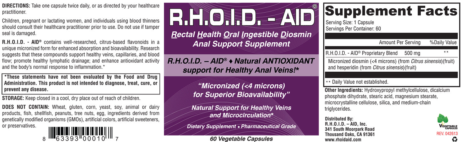 R.H.O.I.D. - AID | Natural Venous Support for Healthy Veins